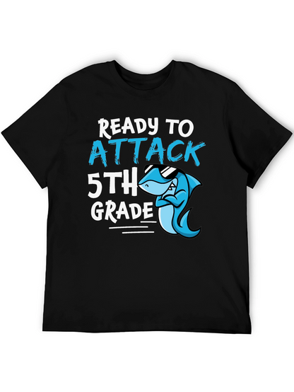 Ready to Attack 5th Grade T-Shirt - Shark Design