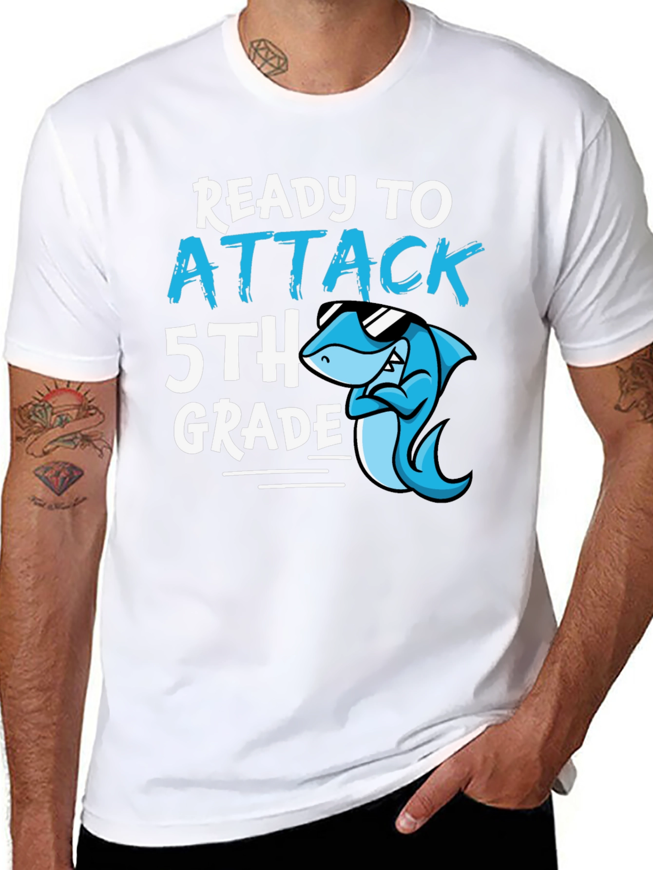 Ready to Attack 5th Grade T-Shirt - Shark Design