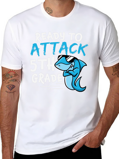 Ready to Attack 5th Grade T-Shirt - Shark Design