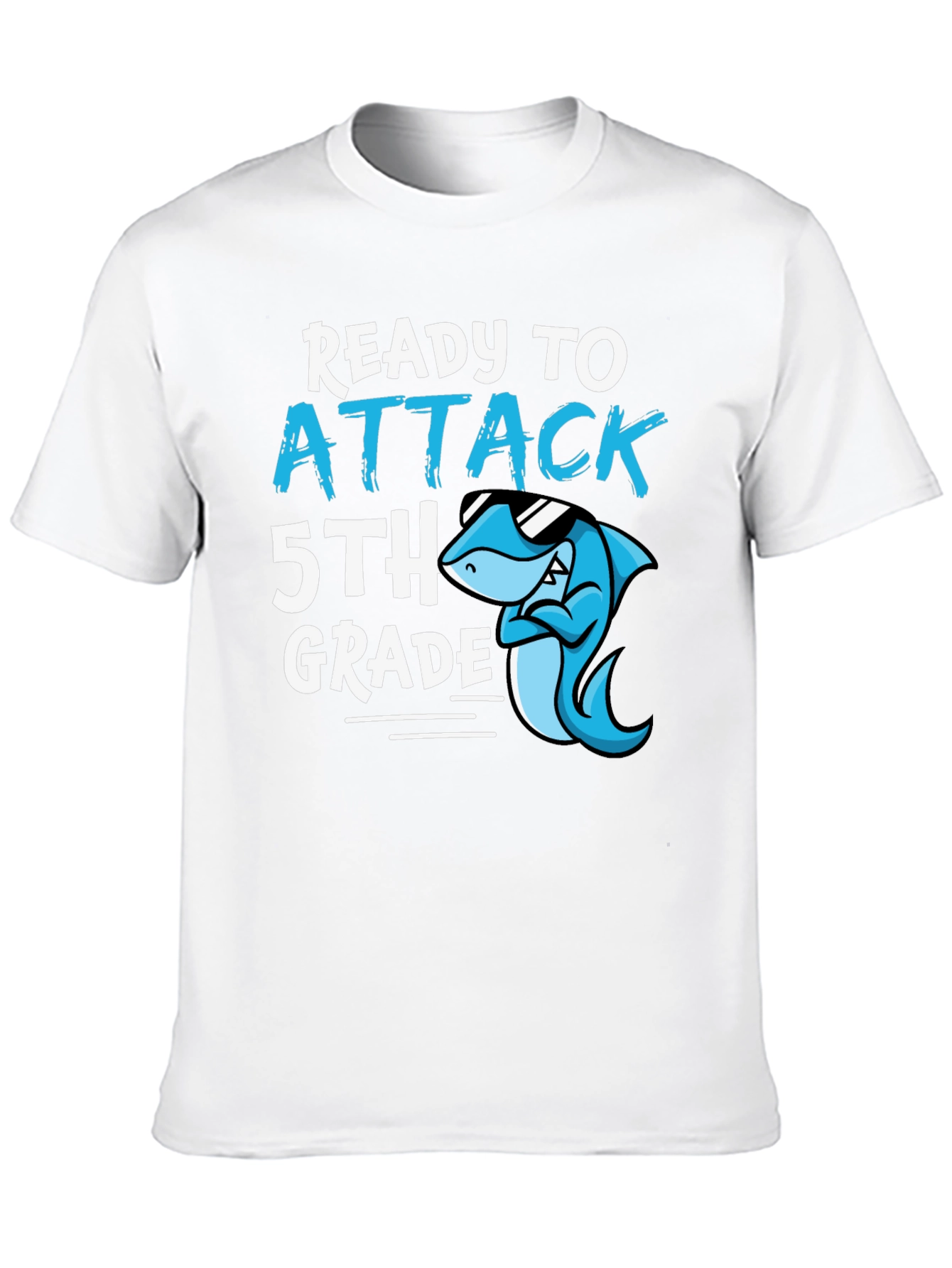 Ready to Attack 5th Grade T-Shirt - Shark Design