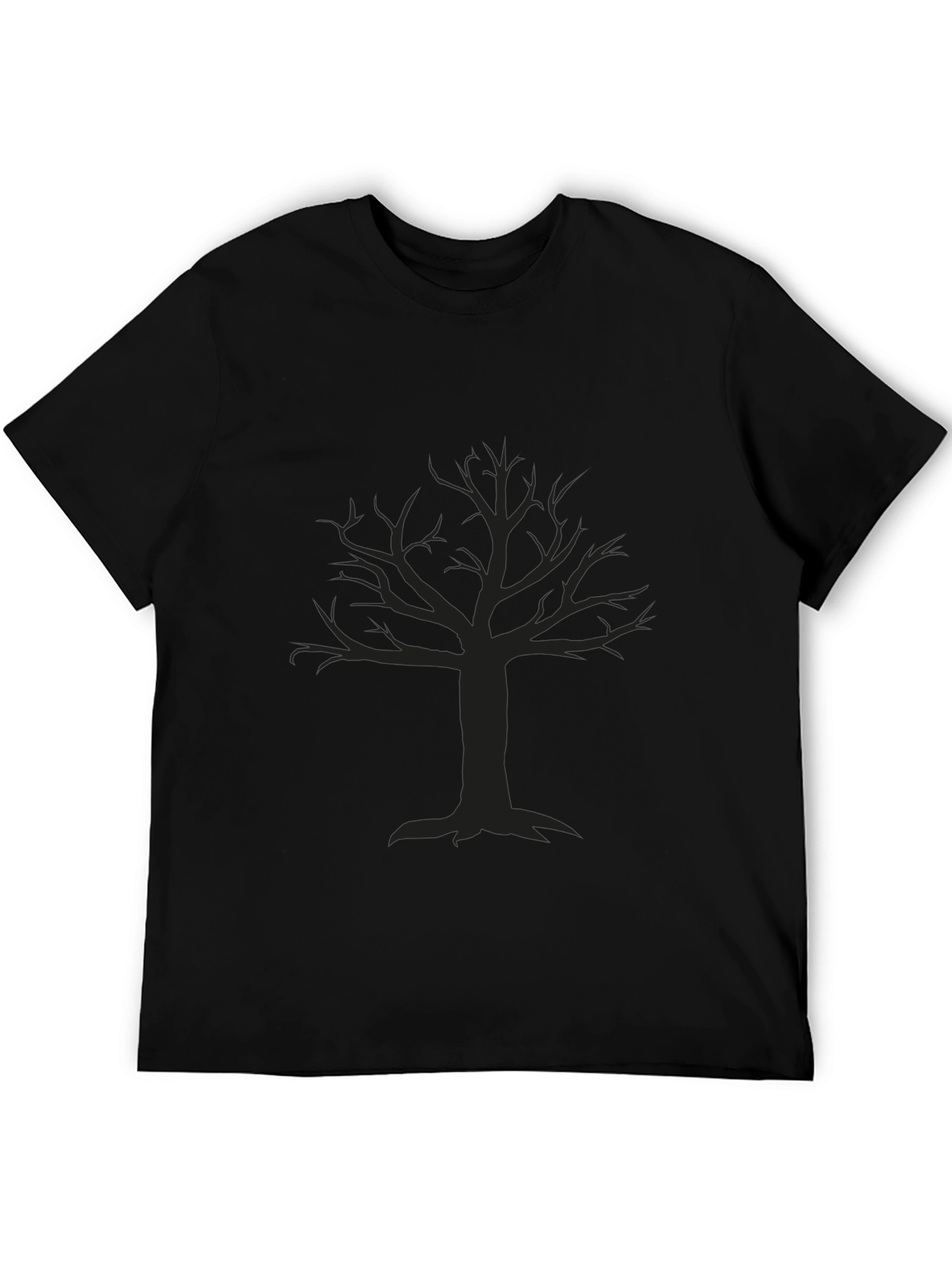 Mens Black T-Shirt with Tree Graphic