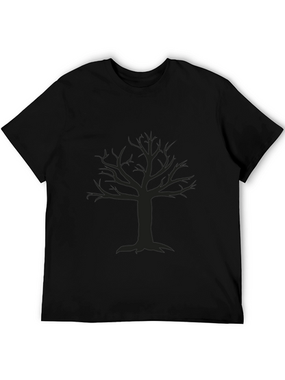 Mens Black T-Shirt with Tree Graphic