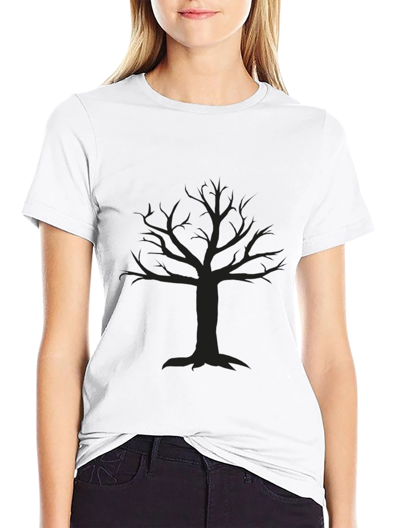 Mens Black T-Shirt with Tree Graphic