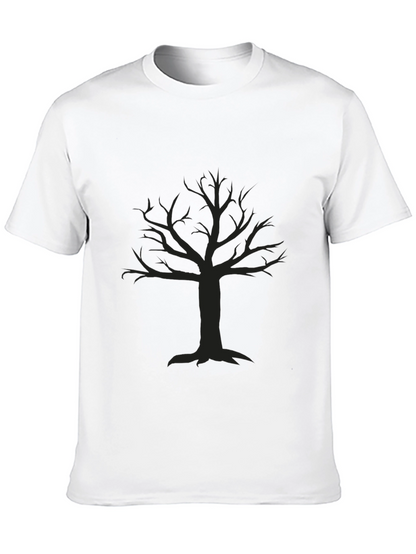 Mens Black T-Shirt with Tree Graphic