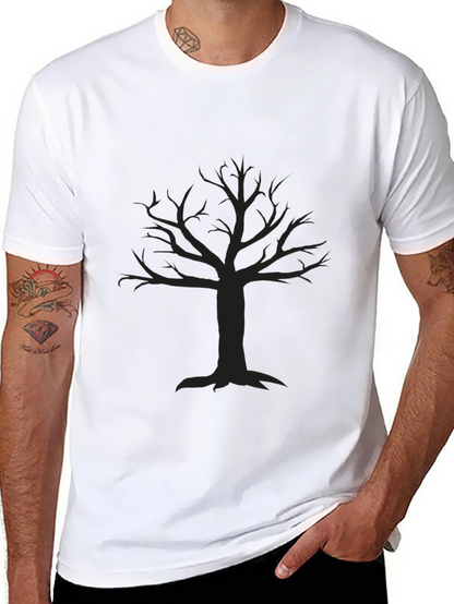 Mens Black T-Shirt with Tree Graphic