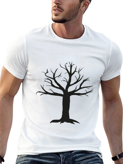 Mens Black T-Shirt with Tree Graphic