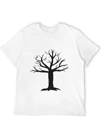 Mens Black T-Shirt with Tree Graphic