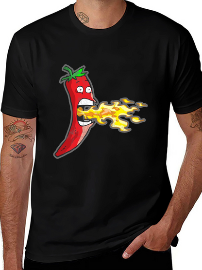 Funny Hot Pepper Fire Breath Graphic Tee