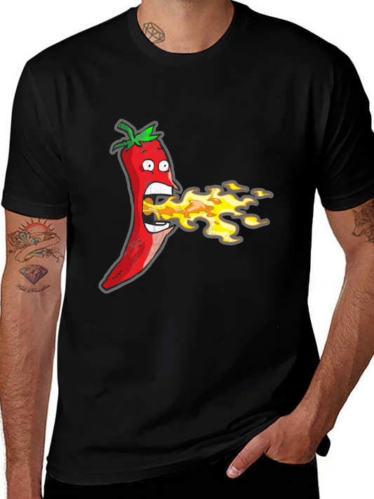 Funny Hot Pepper Fire Breath Graphic Tee