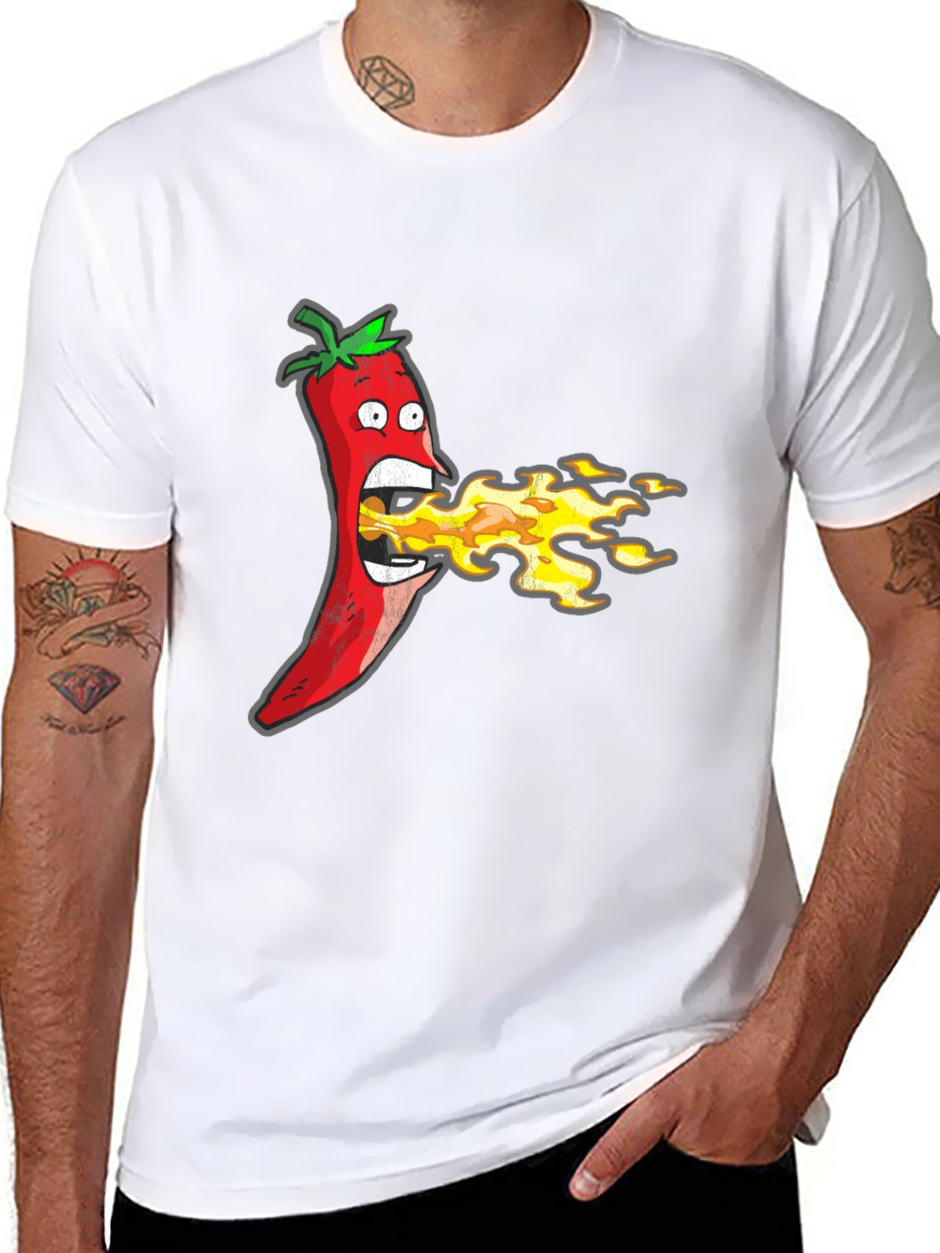 Funny Hot Pepper Fire Breath Graphic Tee