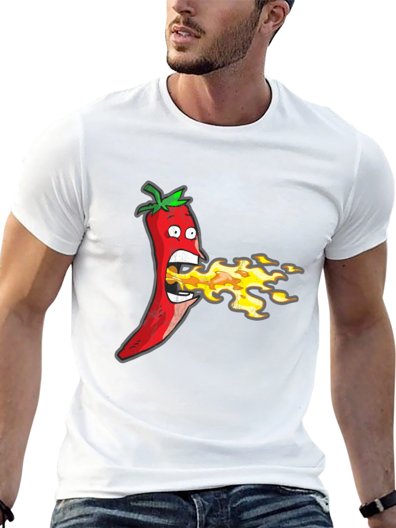 Funny Hot Pepper Fire Breath Graphic Tee