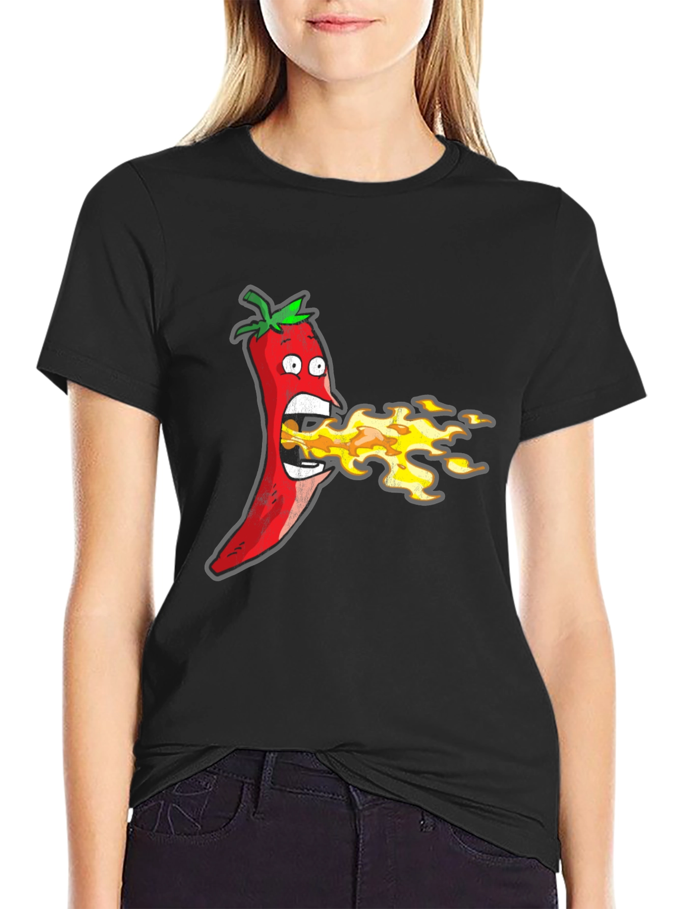 Funny Hot Pepper Fire Breath Graphic Tee