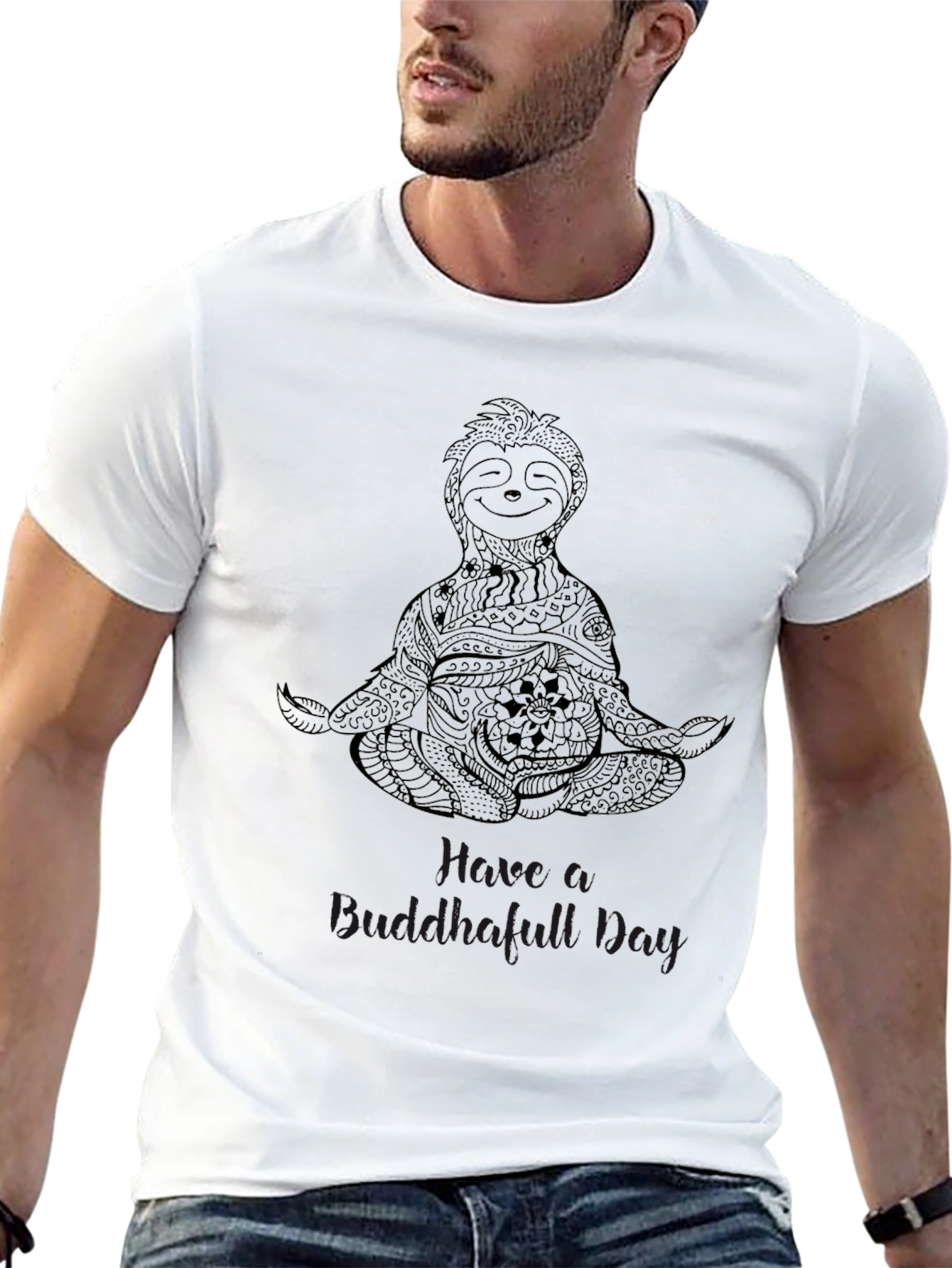 Meditating Sloth T-Shirt - Have a Buddah-full Day