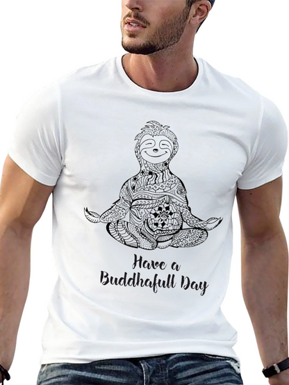 Meditating Sloth T-Shirt - Have a Buddah-full Day