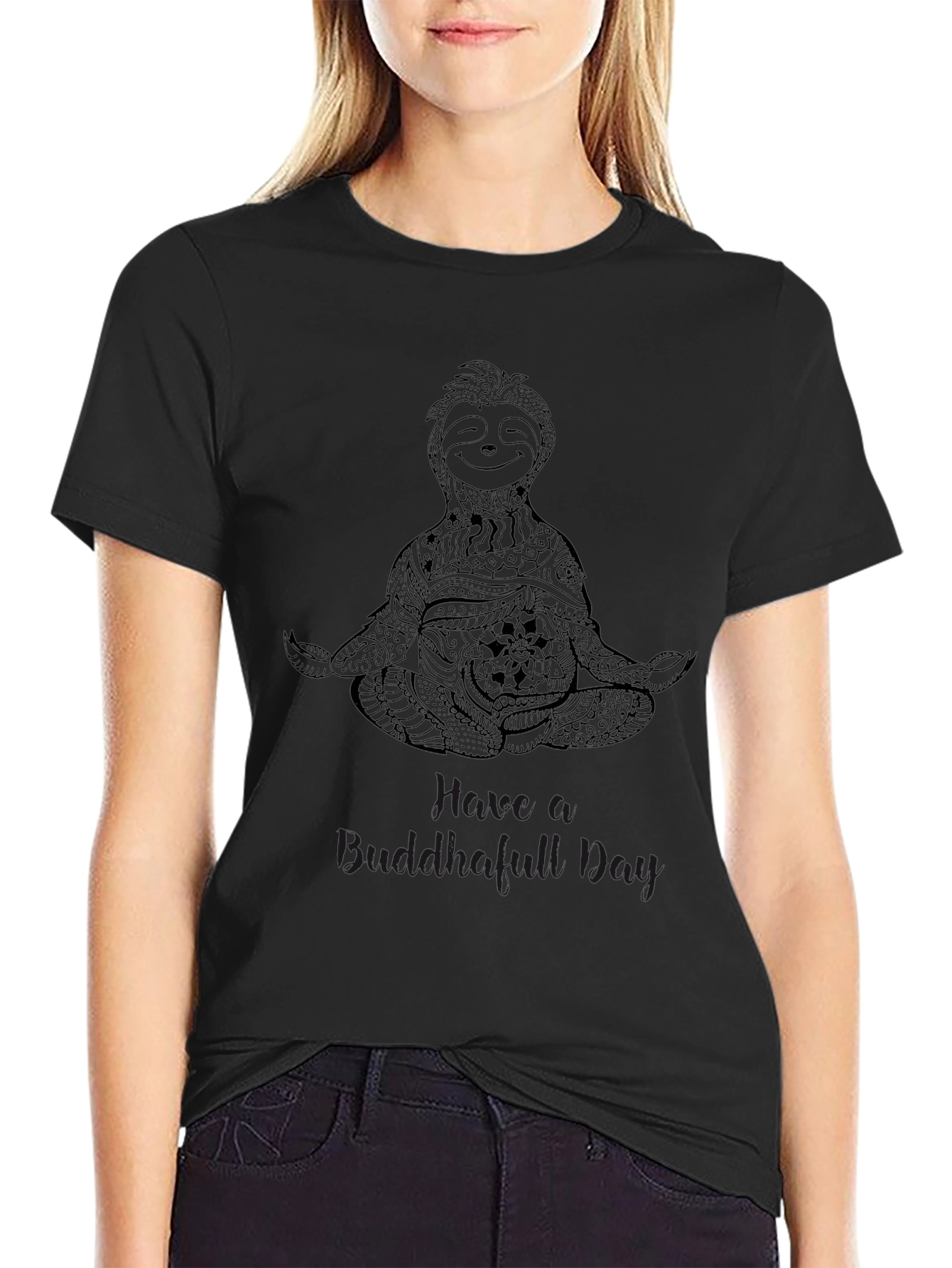 Meditating Sloth T-Shirt - Have a Buddah-full Day
