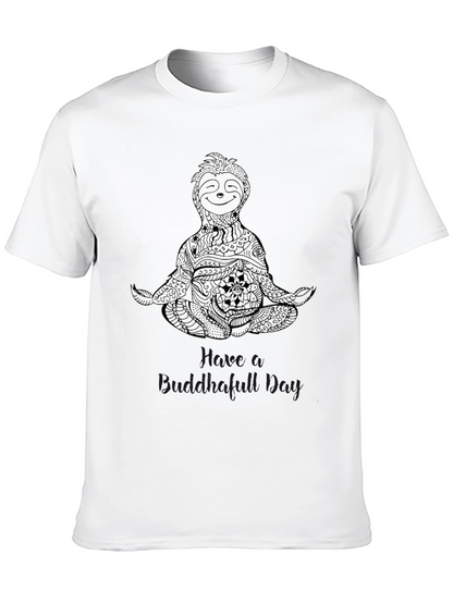Meditating Sloth T-Shirt - Have a Buddah-full Day