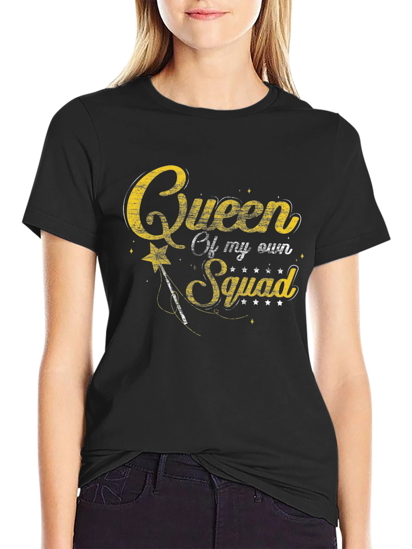 Queen of My Own Squad Black T-Shirt