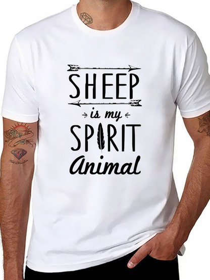 Sheep is My Spirit Animal Black T-Shirt