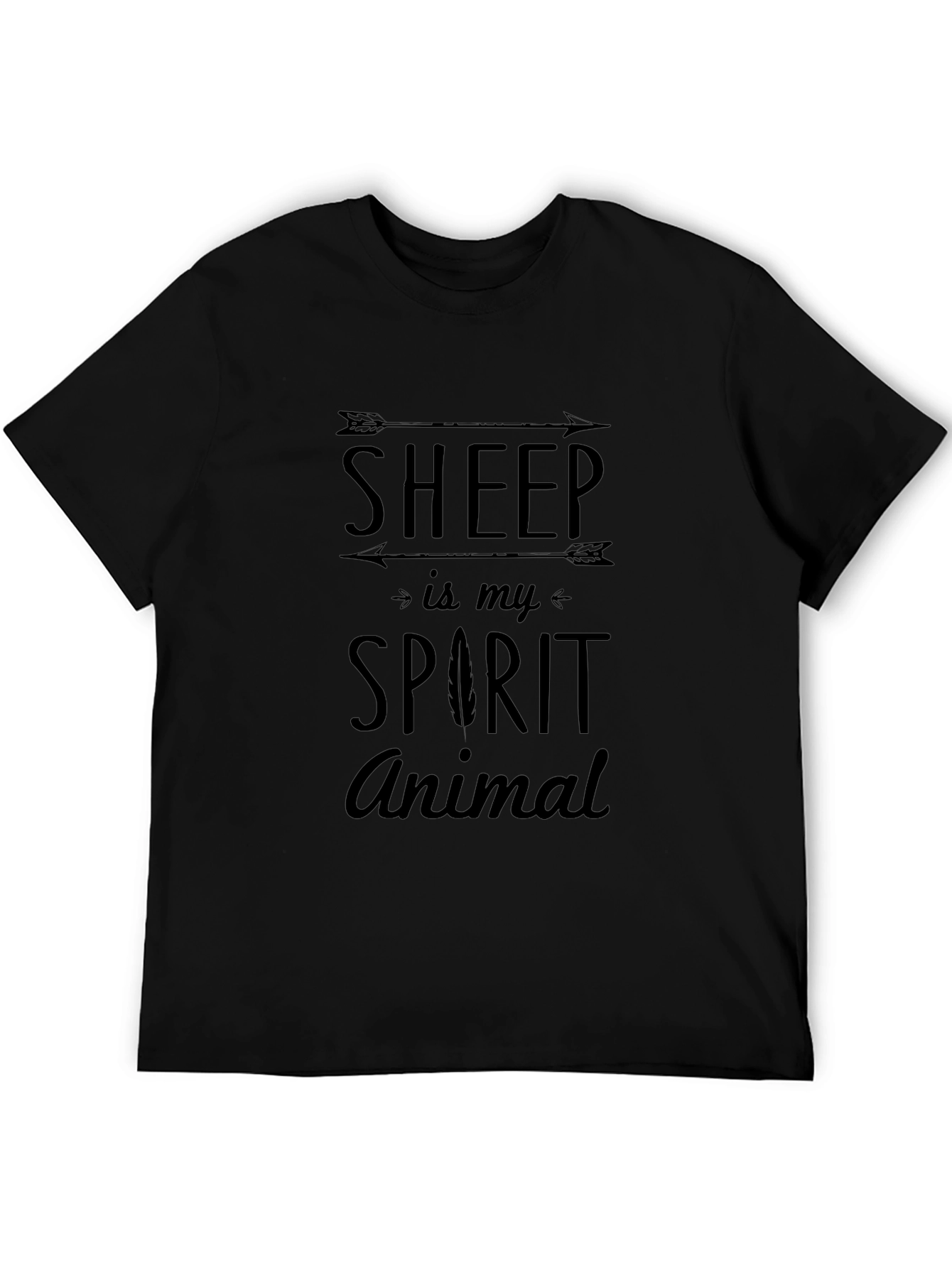 Sheep is My Spirit Animal Black T-Shirt
