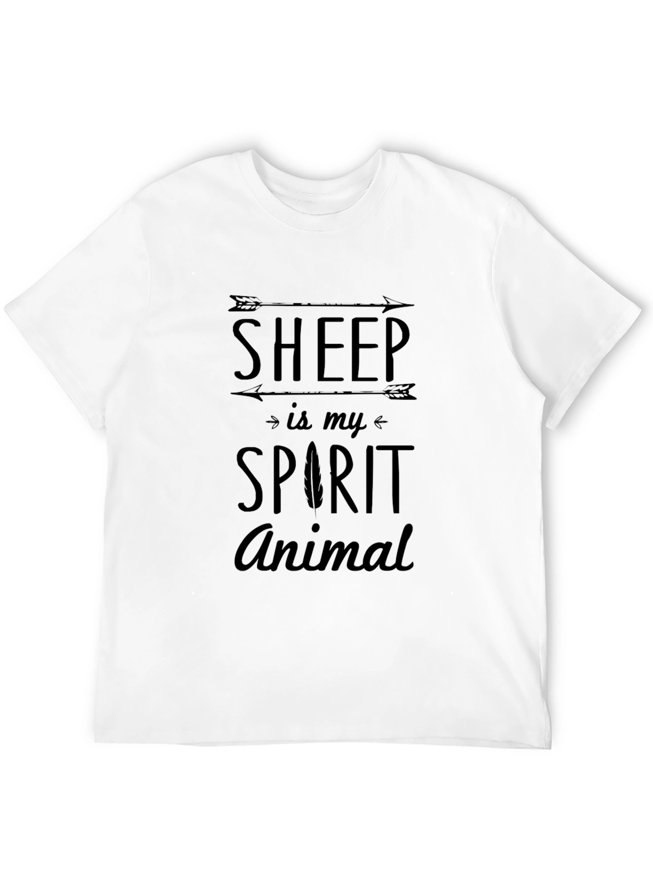 Sheep is My Spirit Animal Black T-Shirt