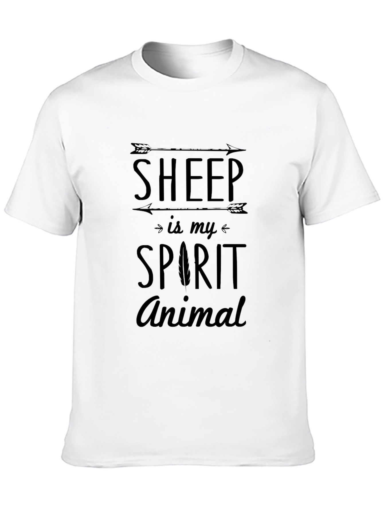 Sheep is My Spirit Animal Black T-Shirt