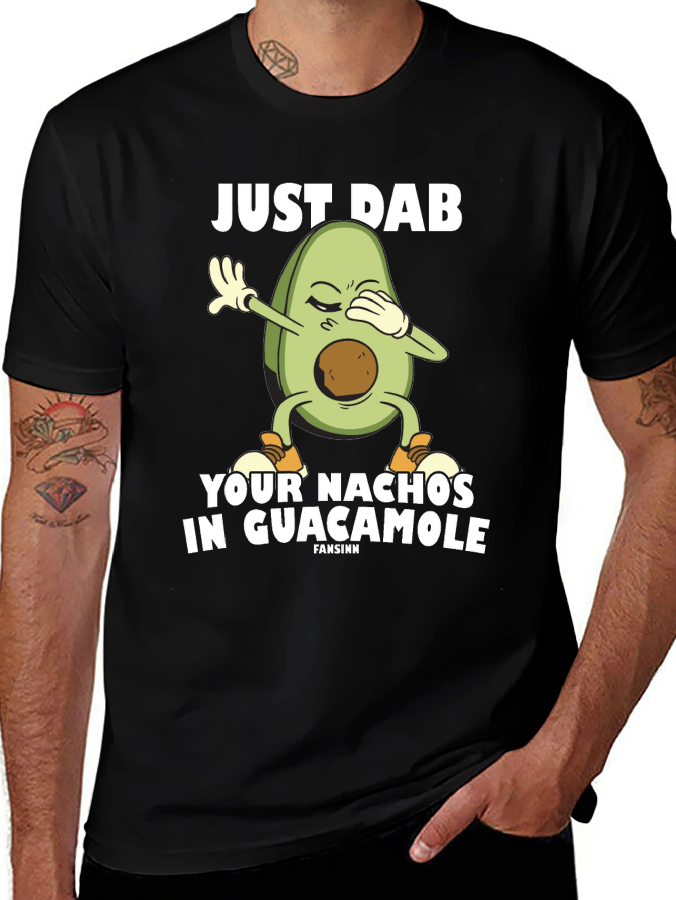 Just Dab Your Nachos in Guacamole Black T-Shirt
