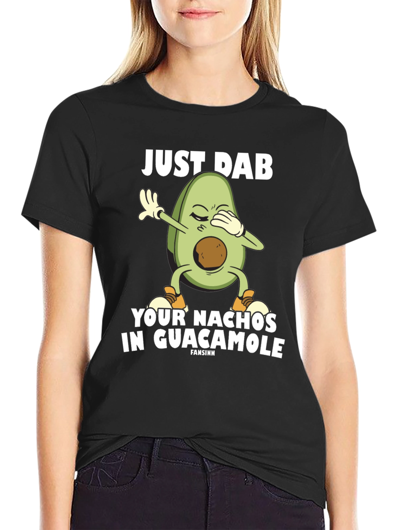 Just Dab Your Nachos in Guacamole Black T-Shirt