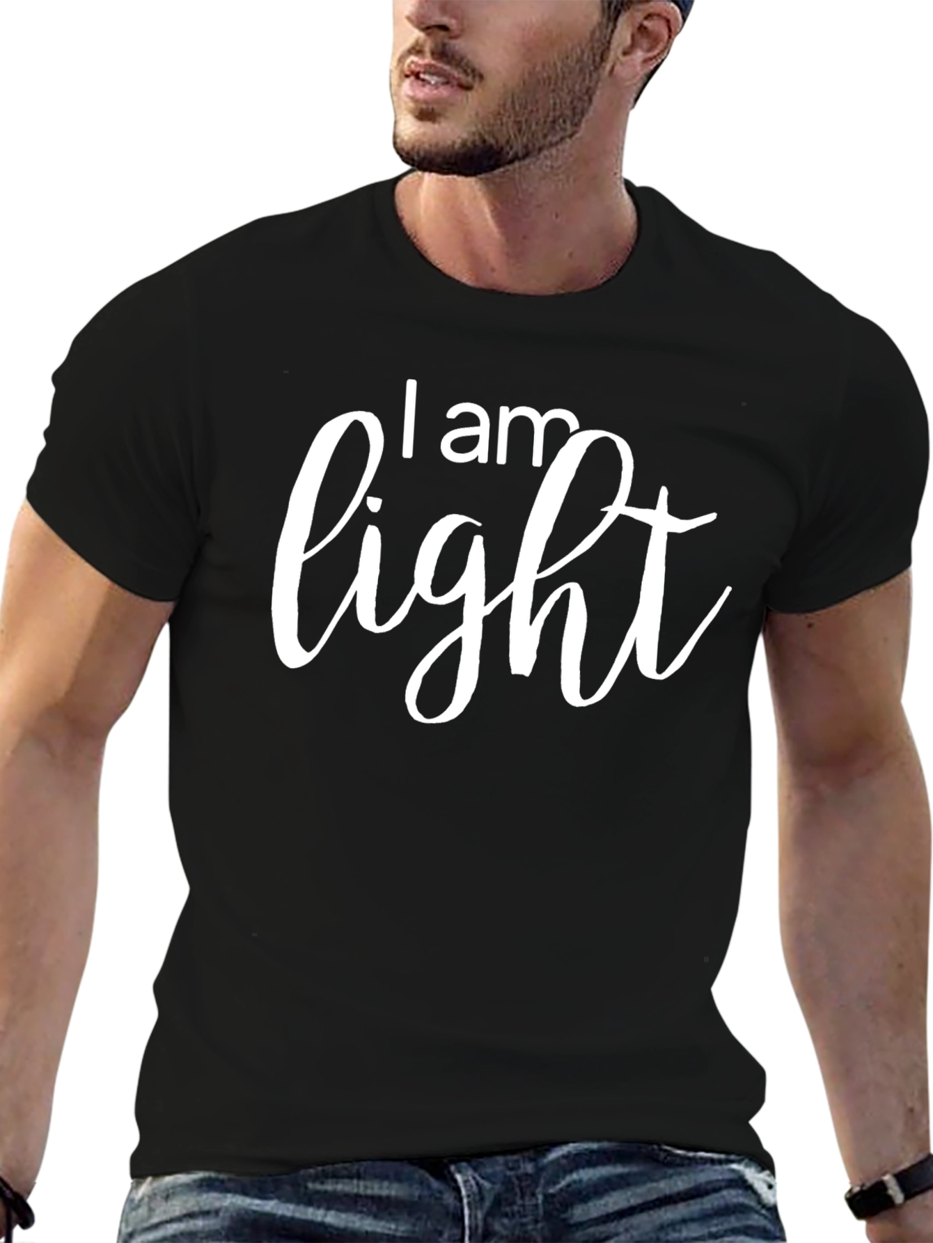 I am Light Black Graphic T-Shirt