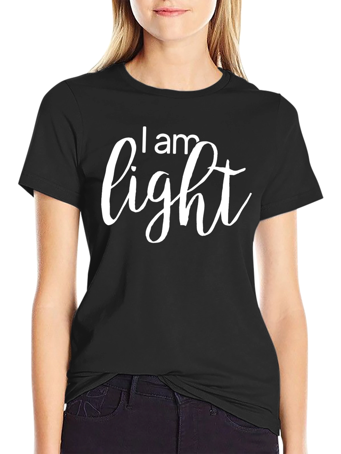I am Light Black Graphic T-Shirt