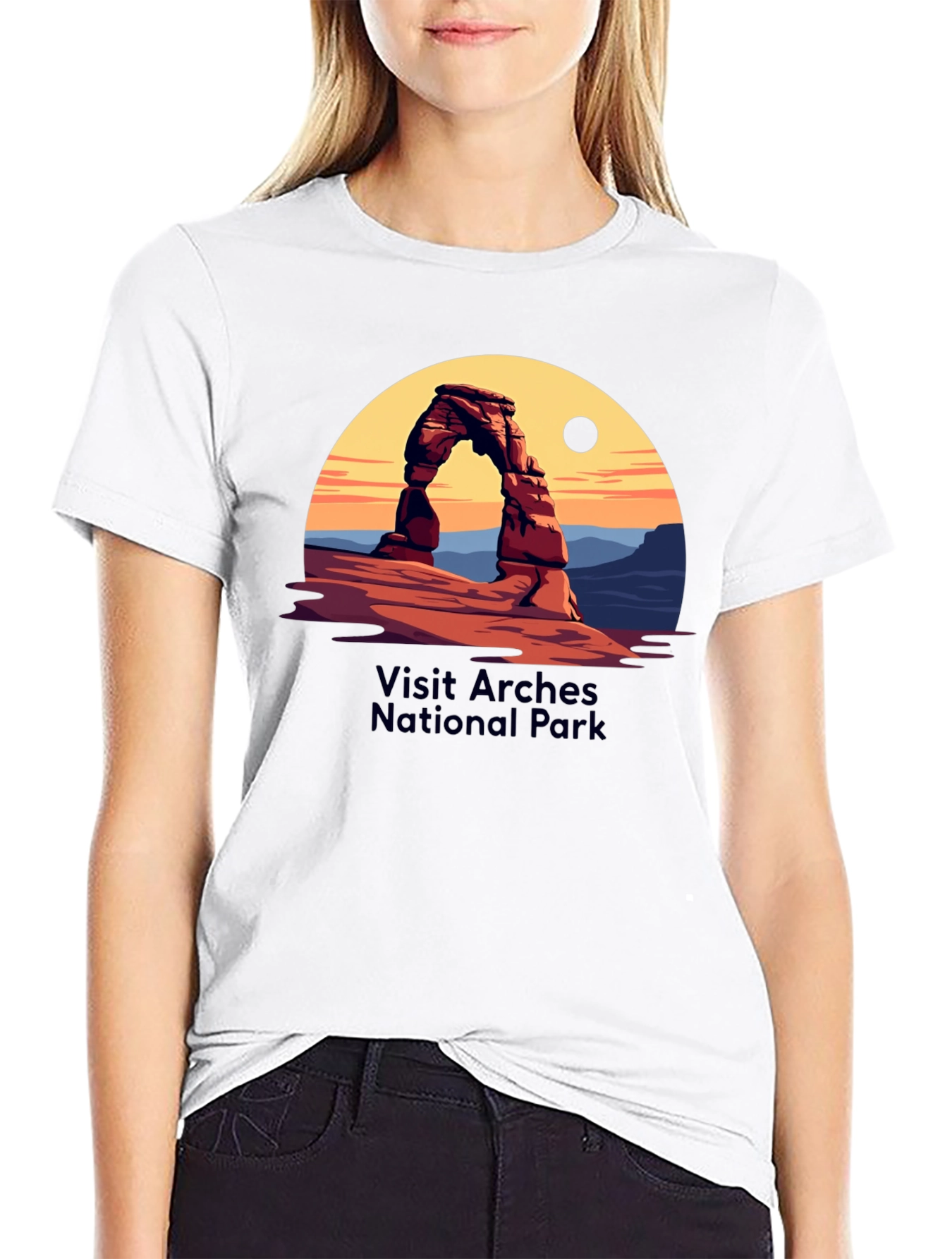 Arches National Park Graphic Tee - Black Cotton Blend