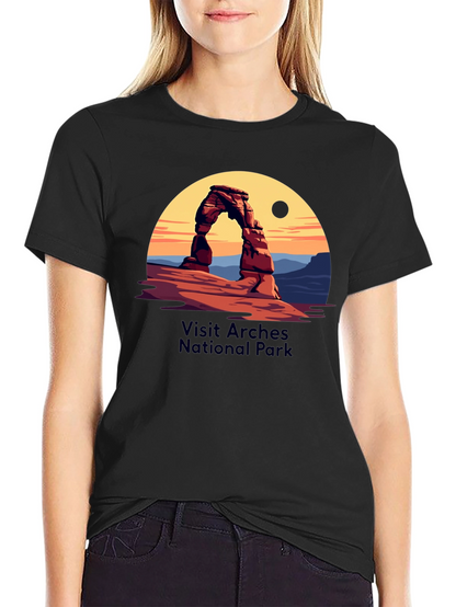 Arches National Park Graphic Tee - Black Cotton Blend