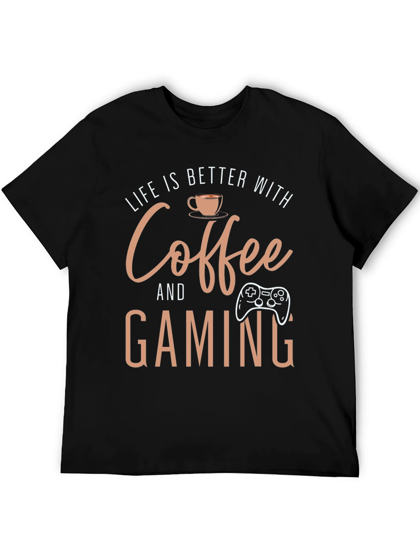 Coffee and Gaming Black T-Shirt