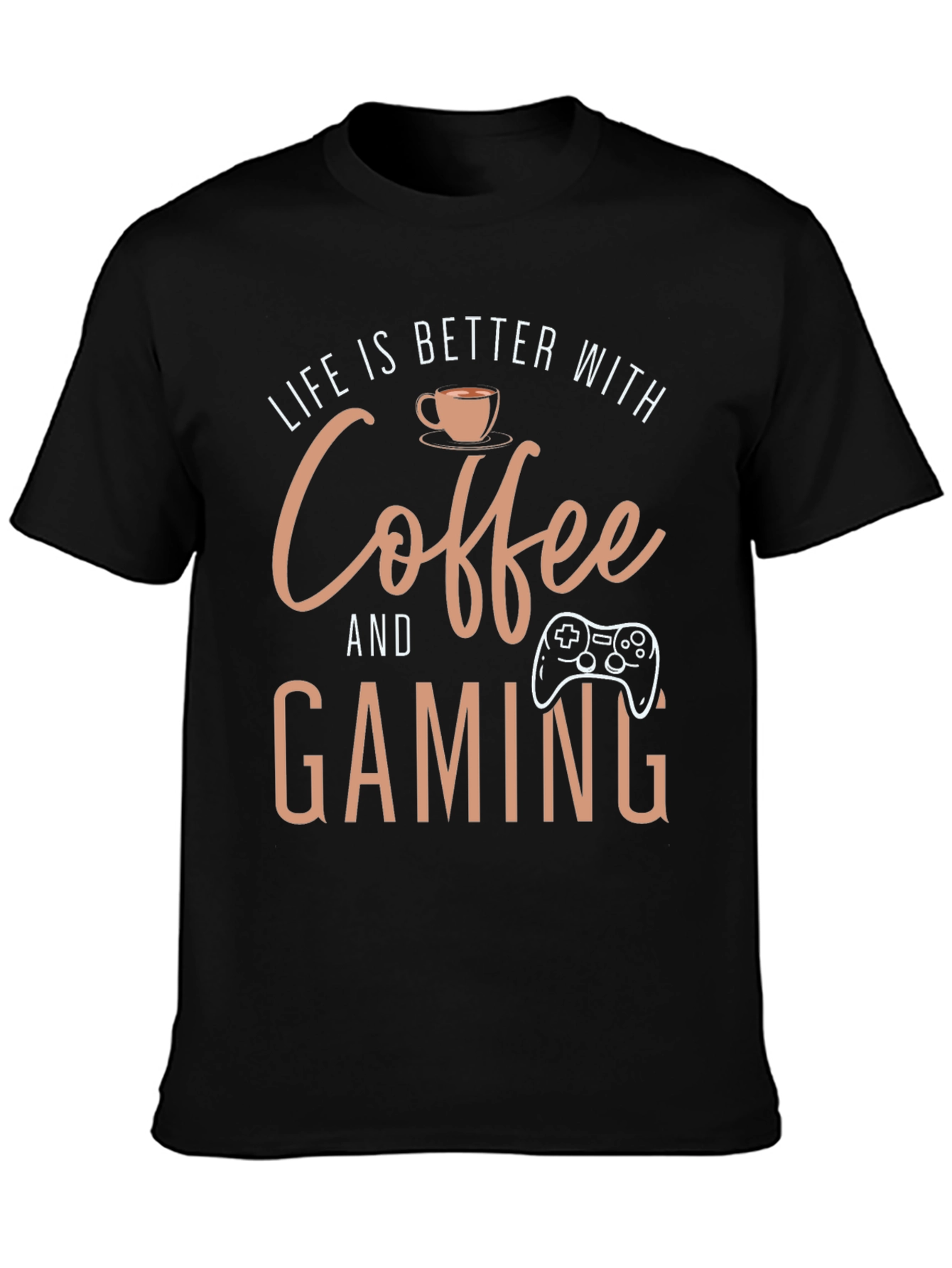 Coffee and Gaming Black T-Shirt