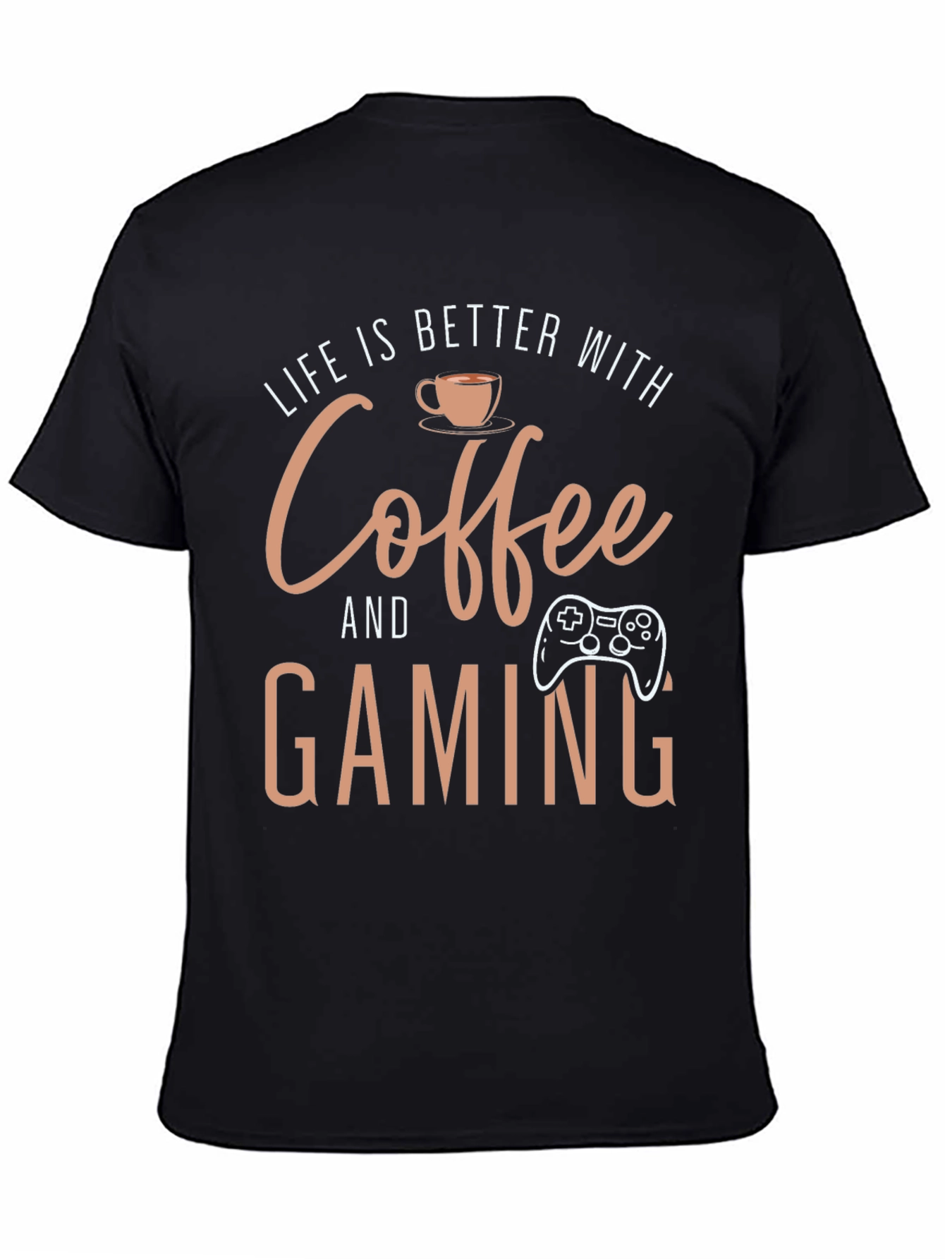 Coffee and Gaming Black T-Shirt