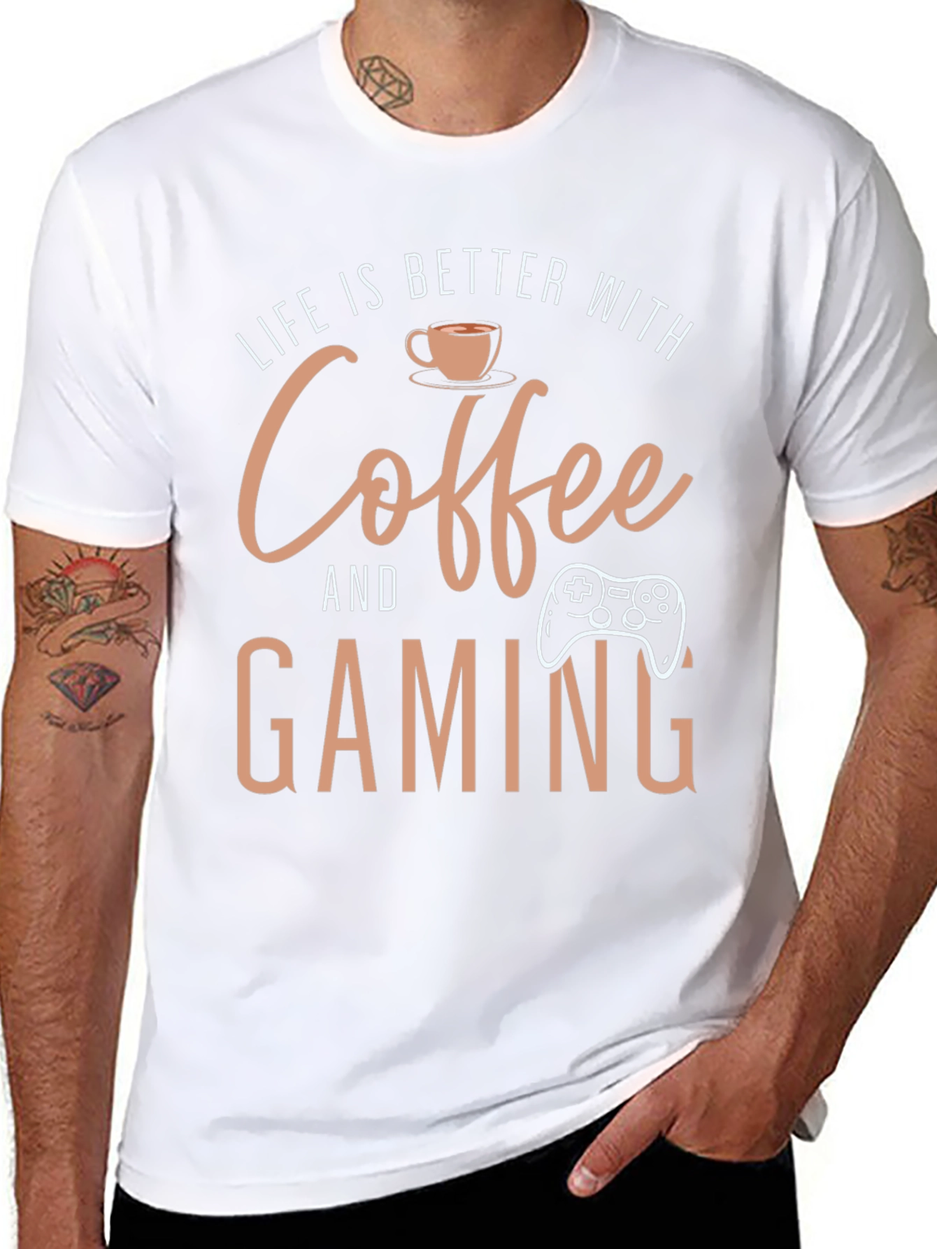 Coffee and Gaming Black T-Shirt