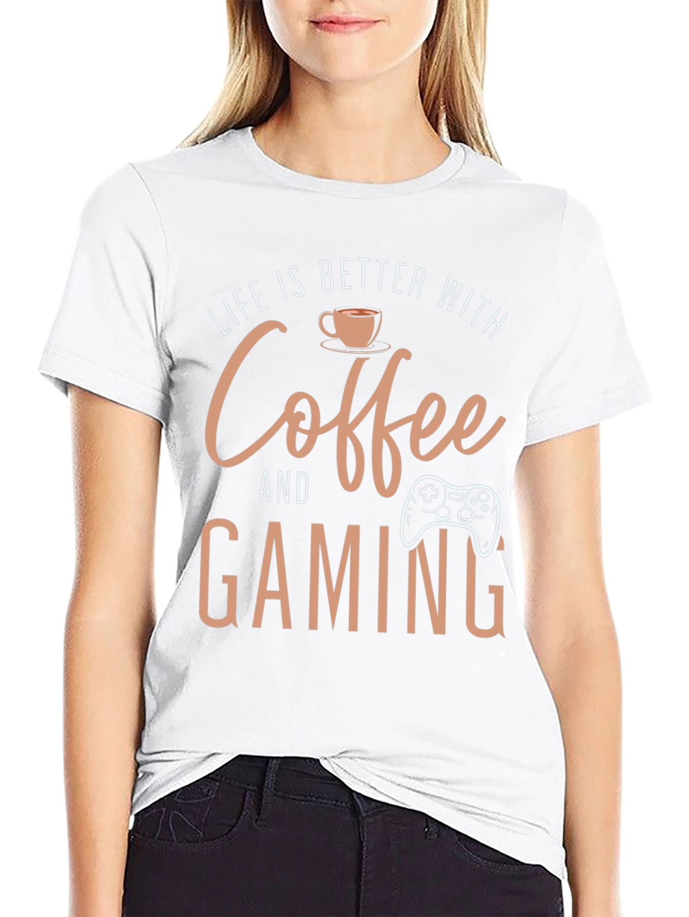 Coffee and Gaming Black T-Shirt