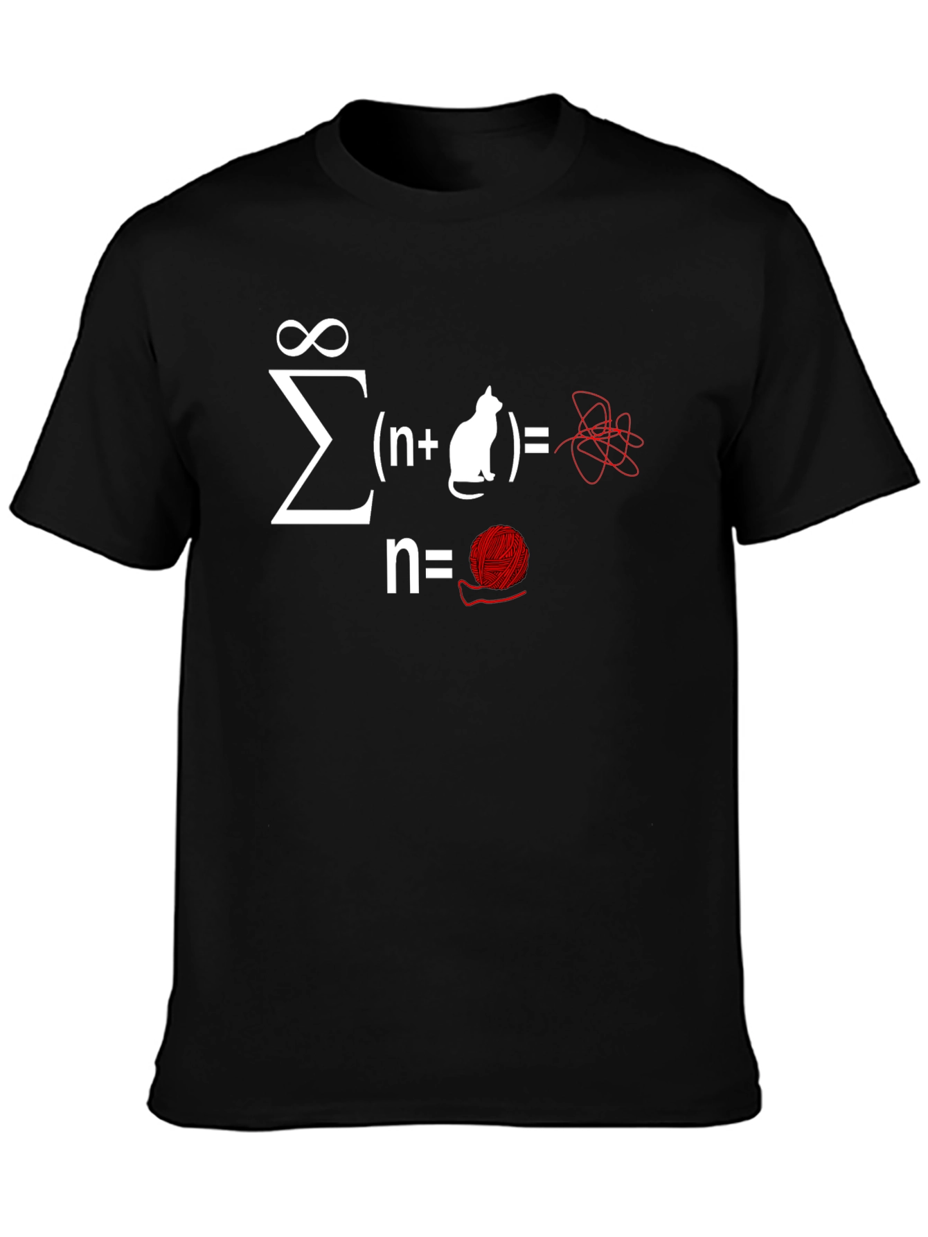 Math Cat Equation T-Shirt - Sum of Yarn Chaos