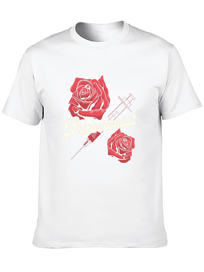Phlebotomist Rose Syringe Graphic T-Shirt