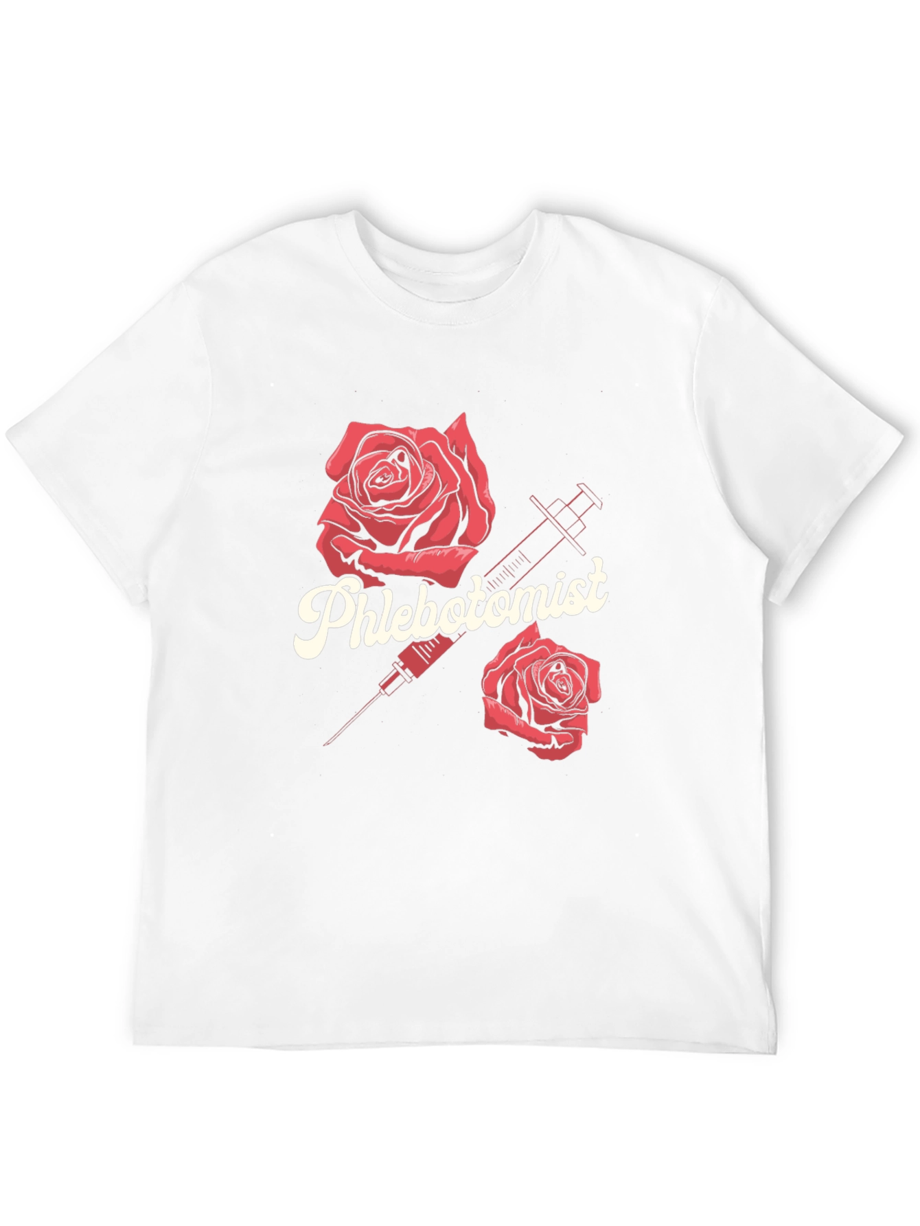 Phlebotomist Rose Syringe Graphic T-Shirt