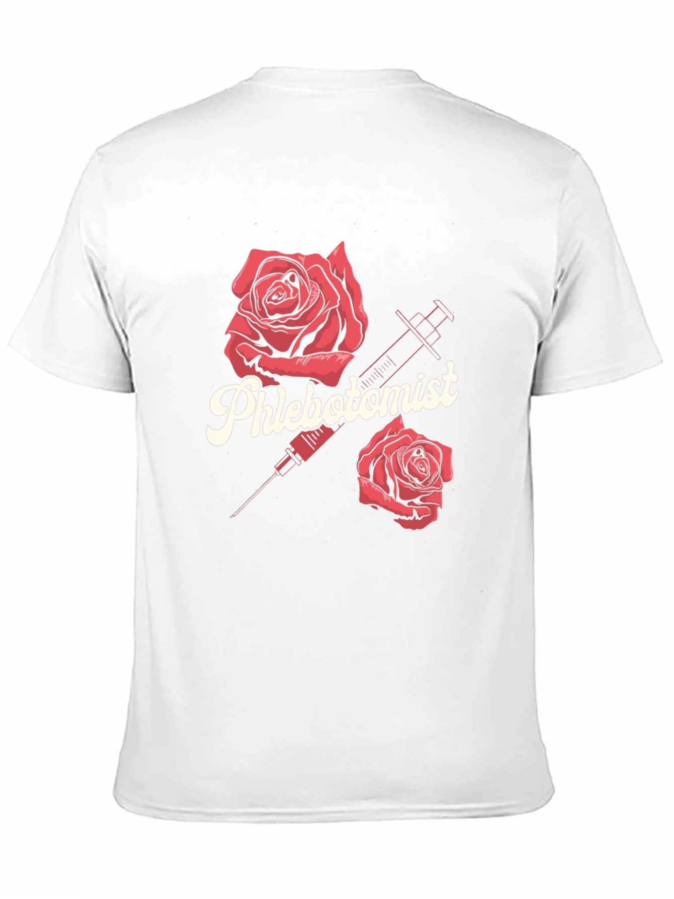 Phlebotomist Rose Syringe Graphic T-Shirt