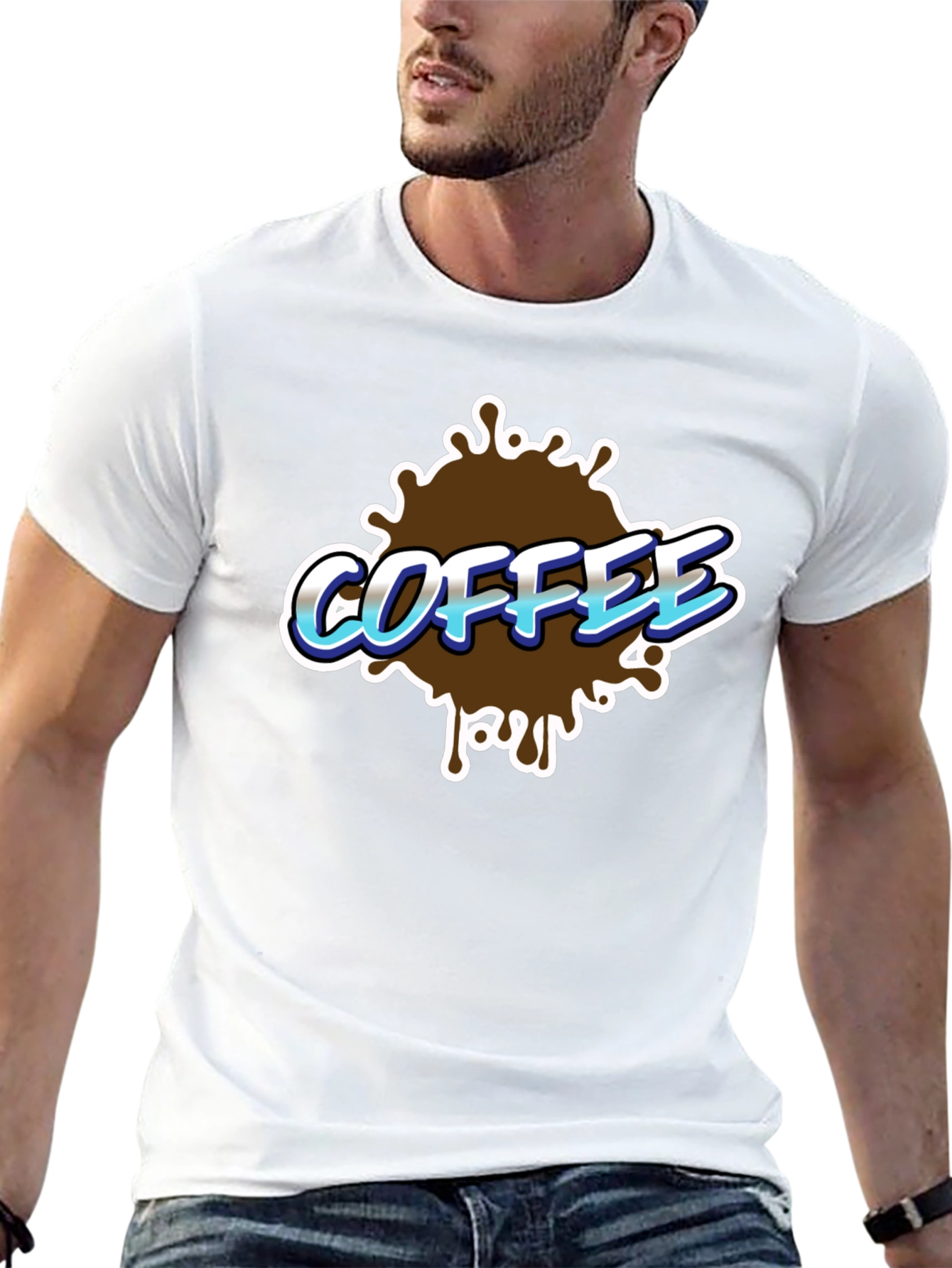 Coffee Splash Graphic T-Shirt - Black