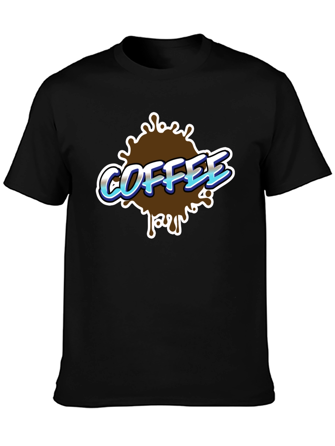 Coffee Splash Graphic T-Shirt - Black