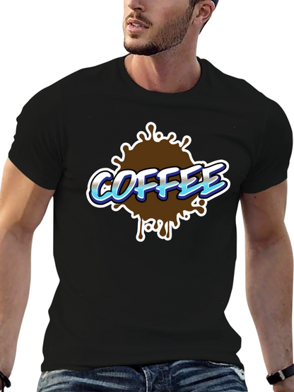 Coffee Splash Graphic T-Shirt - Black