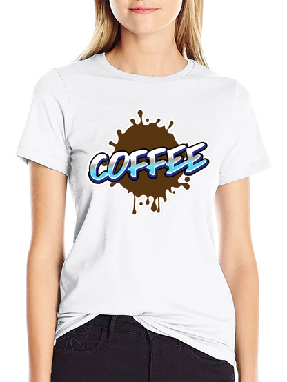 Coffee Splash Graphic T-Shirt - Black