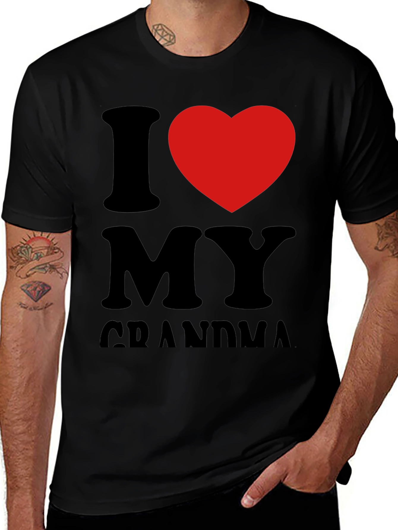 I Heart Grandma Black Tee