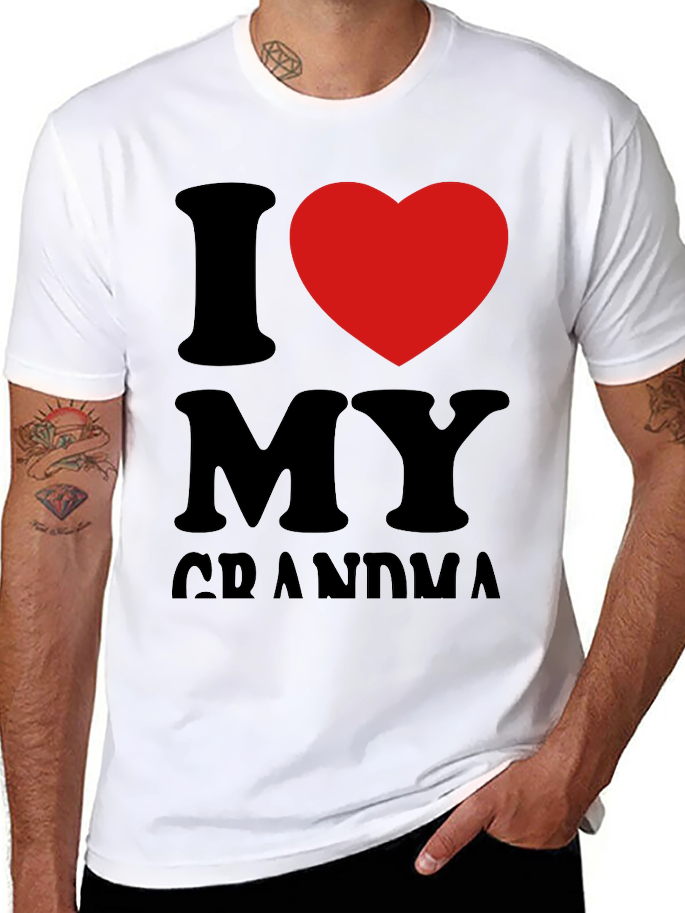 I Heart Grandma Black Tee