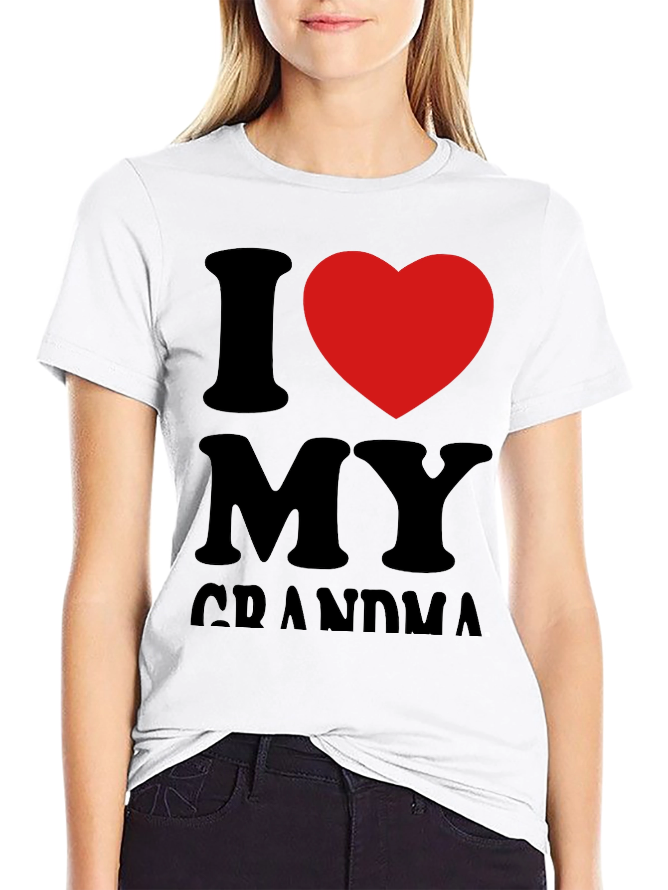 I Heart Grandma Black Tee