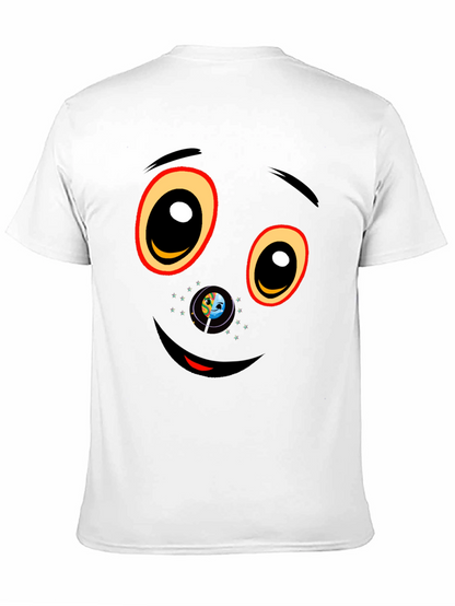 Black Graphic T-Shirt with Face Design