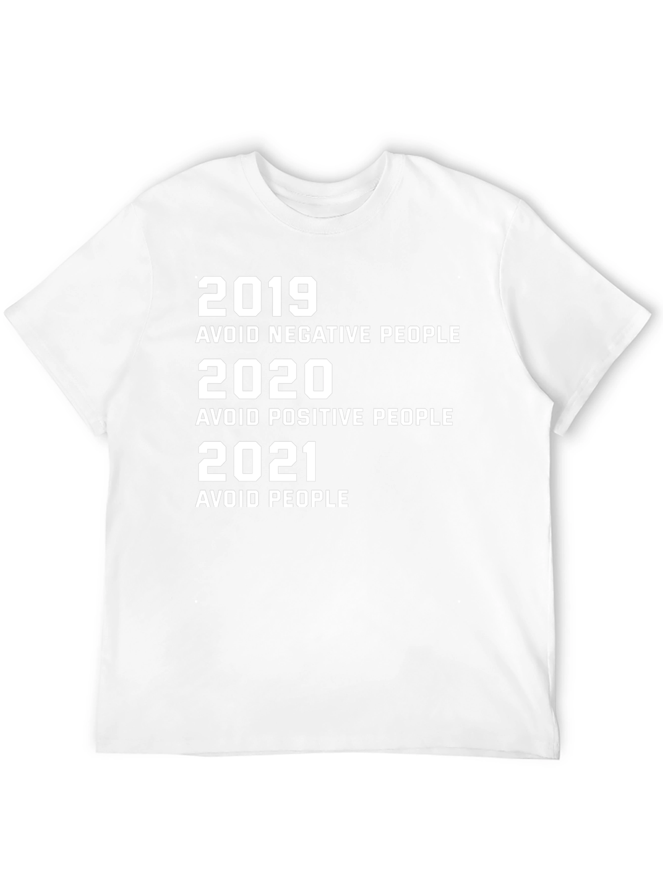 Humorous 2019-2021 Avoid People Black Graphic Tee