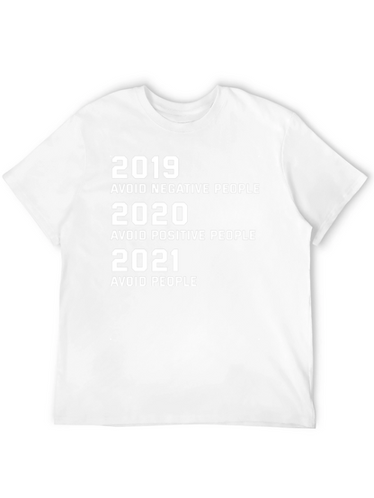 Humorous 2019-2021 Avoid People Black Graphic Tee